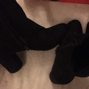 black high heel booties